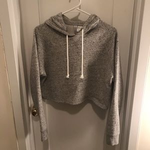 Cropped heather grey hoodie
